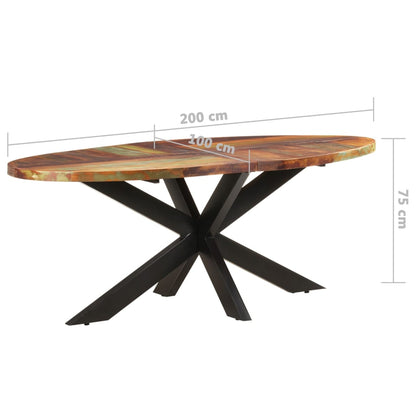 Tavolo da Pranzo 200x100x75cm in Legno Massello di Recupero | homemem39
