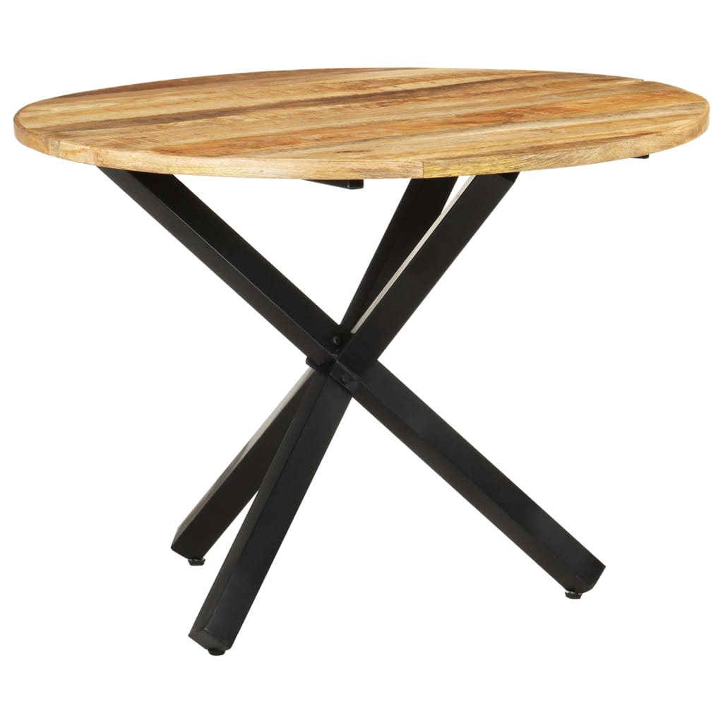 Tavolo da Pranzo Rotondo 100x100x75 cm Massello di Mango Grezzo - homemem39