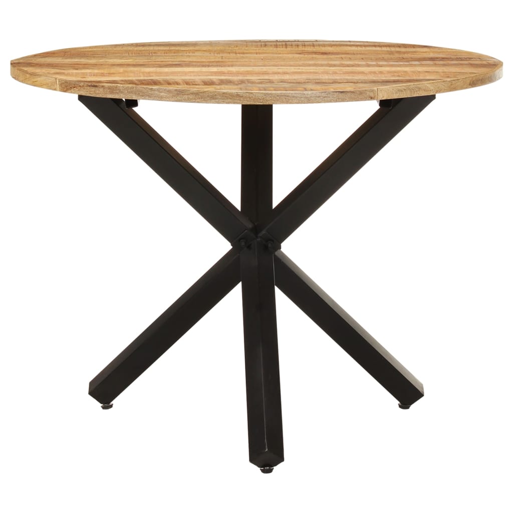 Tavolo da Pranzo Rotondo 100x100x75 cm Massello di Mango Grezzo | homemem39
