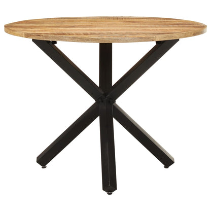 Tavolo da Pranzo Rotondo 100x100x75 cm Massello di Mango Grezzo | homemem39