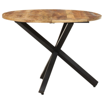 Tavolo da Pranzo Rotondo 100x100x75 cm Massello di Mango Grezzo | homemem39