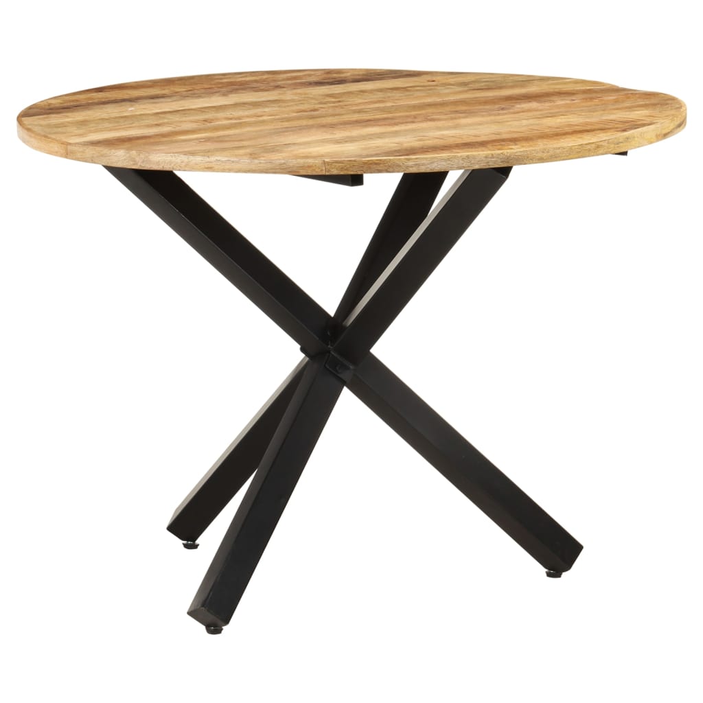 Tavolo da Pranzo Rotondo 100x100x75 cm Massello di Mango Grezzo | homemem39