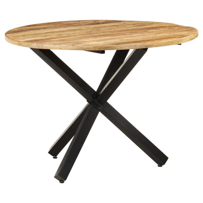 Tavolo da Pranzo Rotondo 100x100x75 cm Massello di Mango Grezzo | homemem39