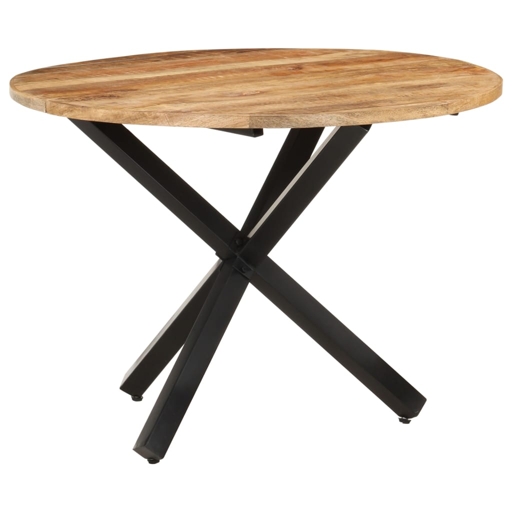 Tavolo da Pranzo Rotondo 100x100x75 cm Massello di Mango Grezzo | homemem39