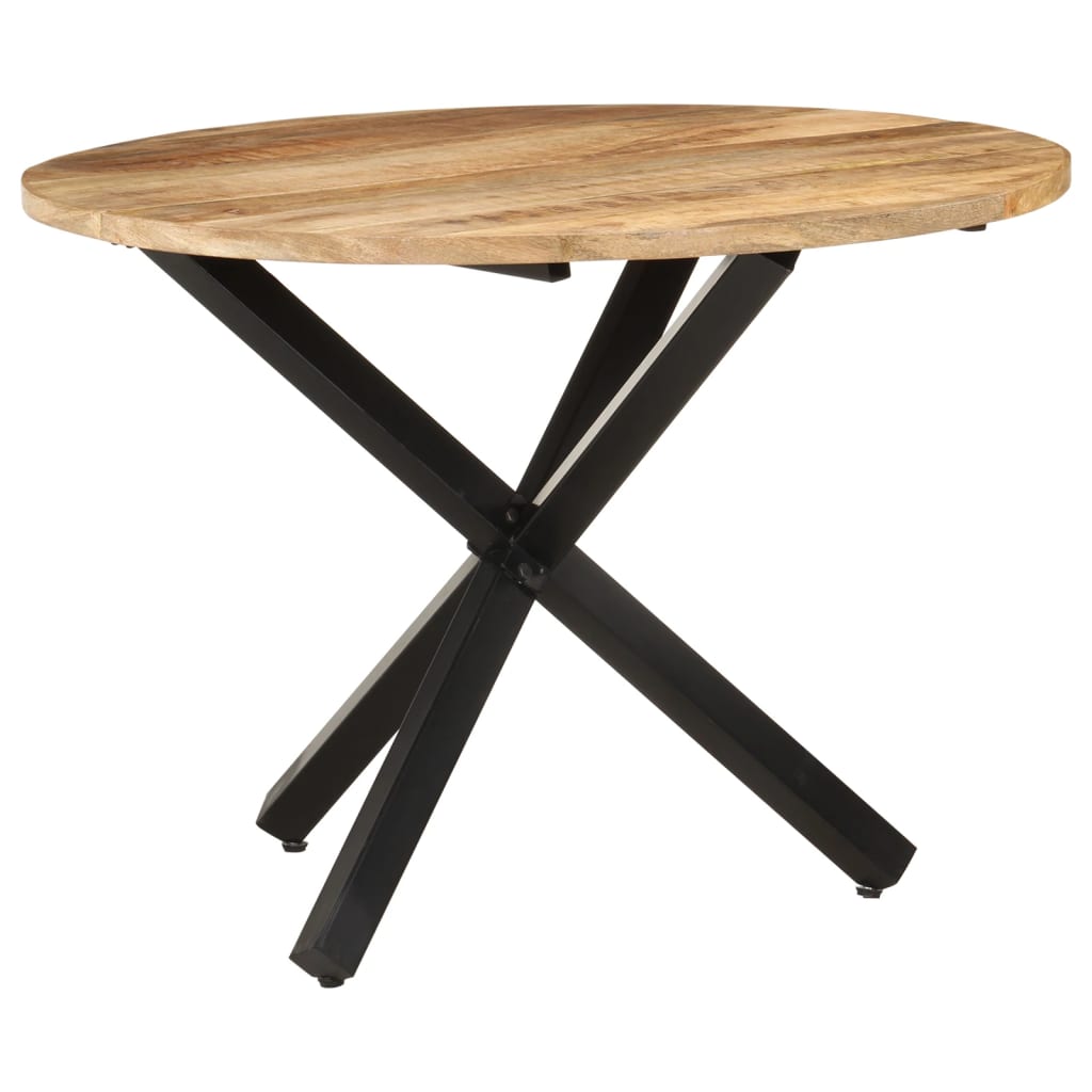 Tavolo da Pranzo Rotondo 100x100x75 cm Massello di Mango Grezzo | homemem39