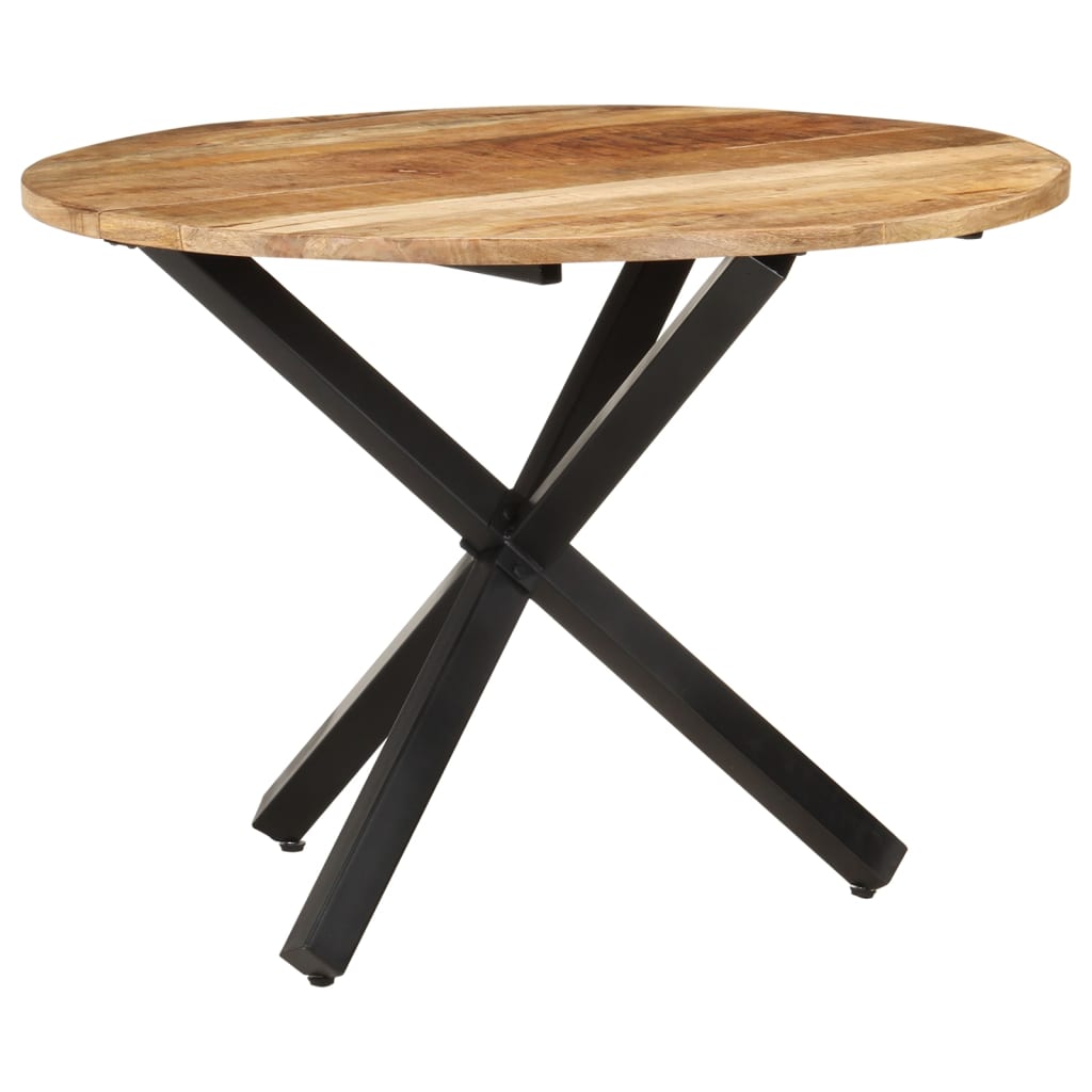 Tavolo da Pranzo Rotondo 100x100x75 cm Massello di Mango Grezzo | homemem39