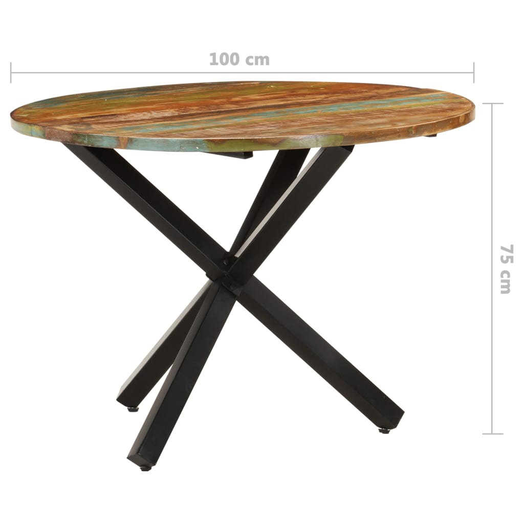 Tavolo da Pranzo Rotondo 100x100x75 cm Massello di Recupero | homemem39