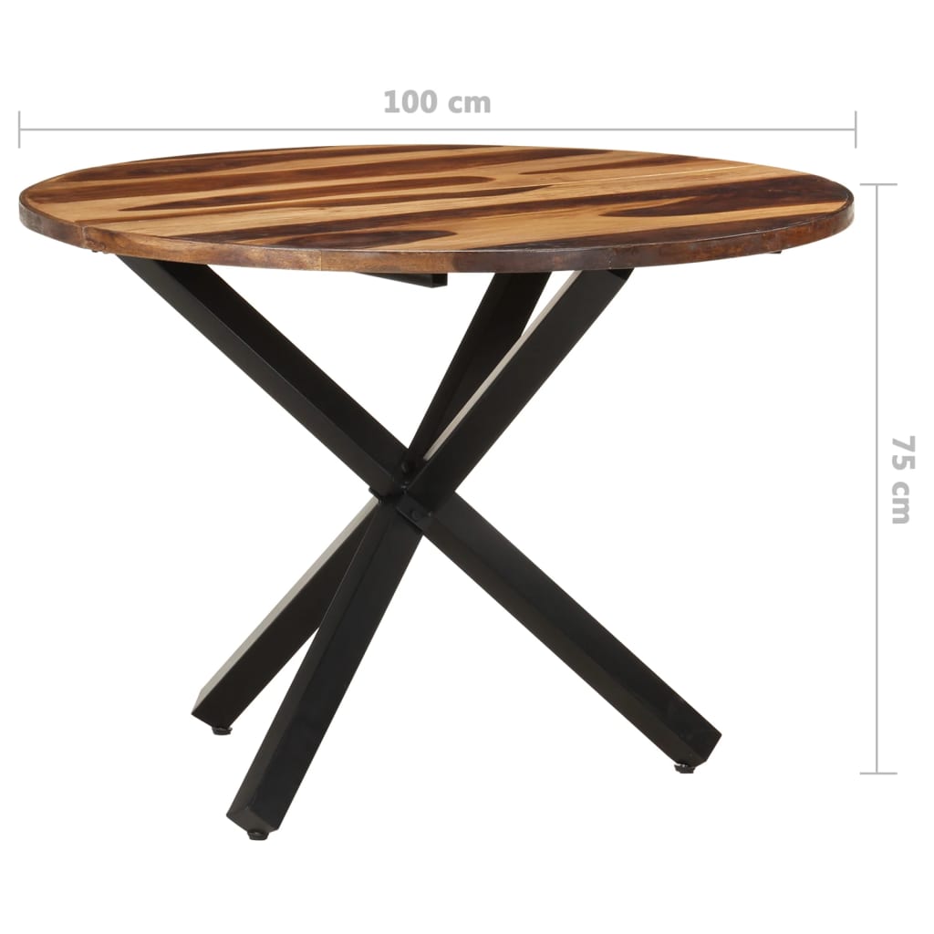 Tavolo da Pranzo 100x100x75 cm Legno di Acacia Finitura Ambra | homemem39