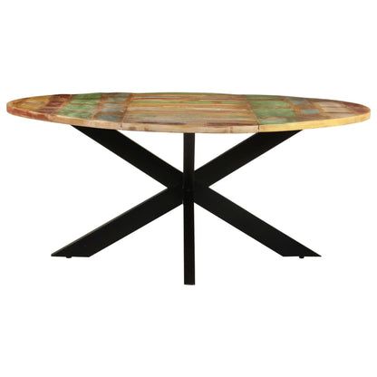Tavolo da Pranzo Rotondo 175x75cm in Legno Massello di Recupero | homemem39