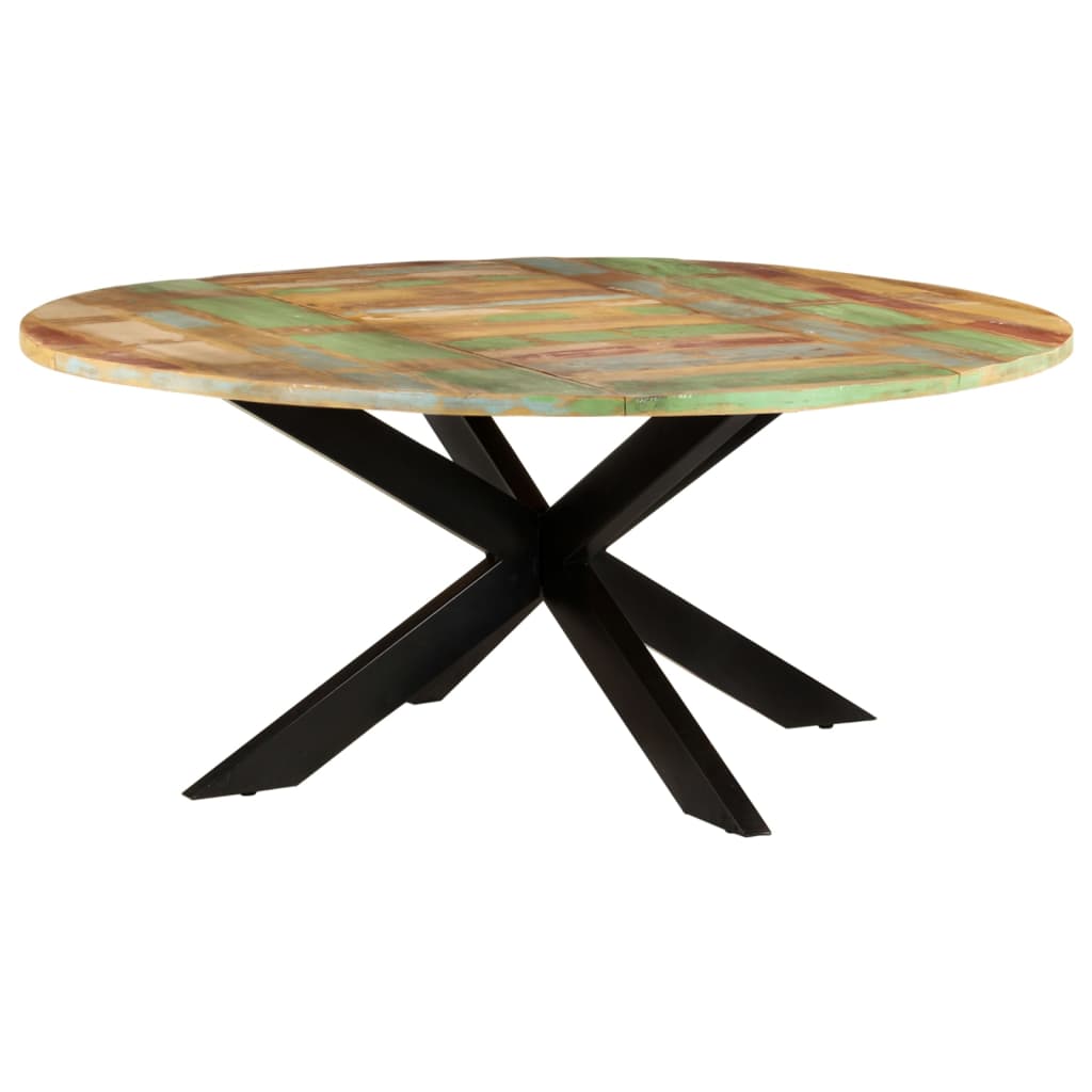 Tavolo da Pranzo Rotondo 175x75cm in Legno Massello di Recupero | homemem39