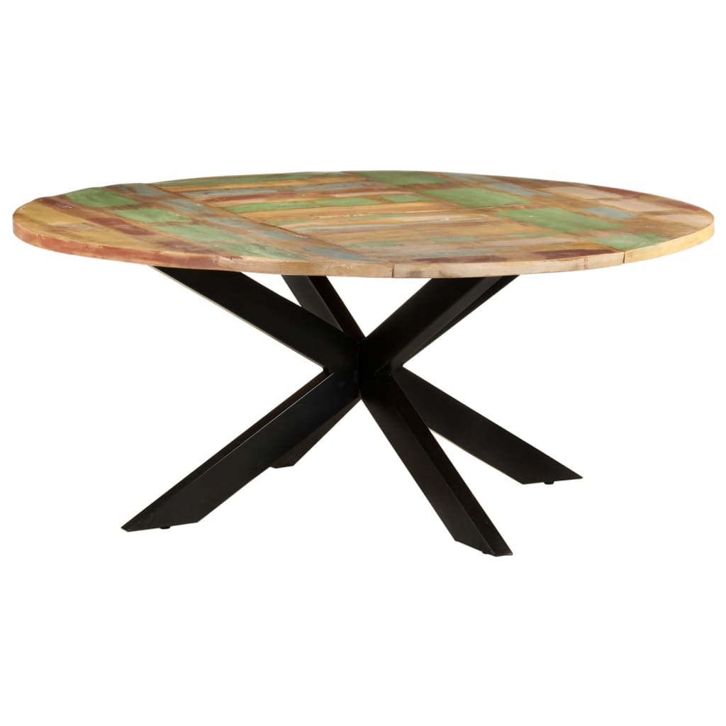 Tavolo da Pranzo Rotondo 175x75cm in Legno Massello di Recupero | homemem39