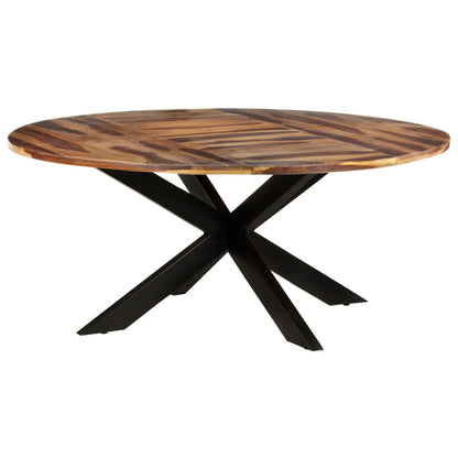 Tavolo Pranzo Rotondo 175x75 cm Legno di Acacia Finitura Ambra | homemem39