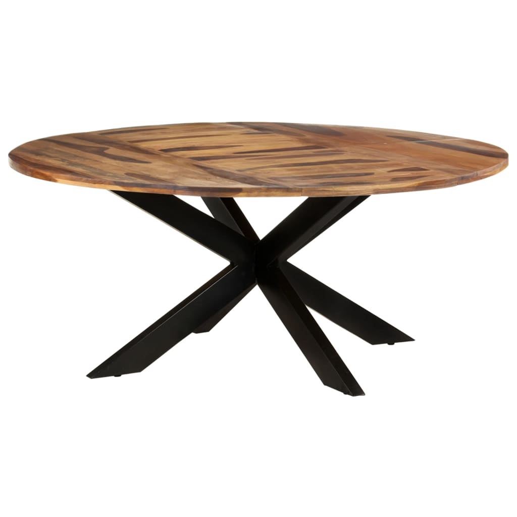 Tavolo Pranzo Rotondo 175x75 cm Legno di Acacia Finitura Ambra | homemem39