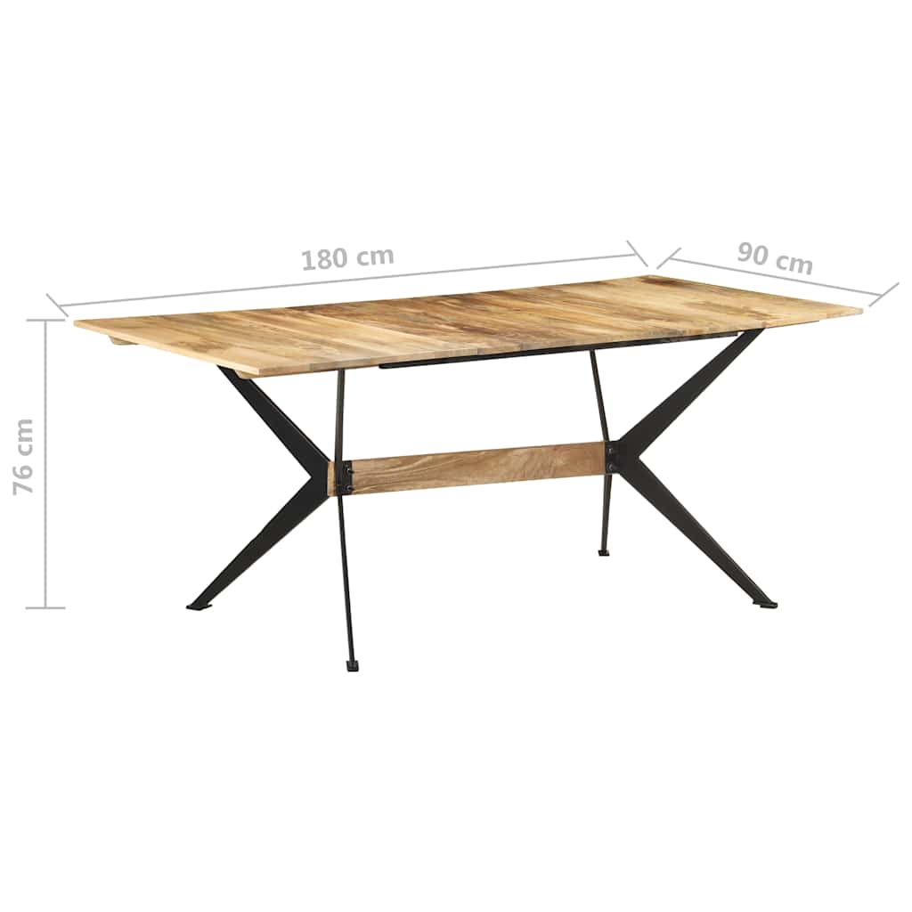 Tavolo da Pranzo 180x90x76 cm in Legno Massello di Mango