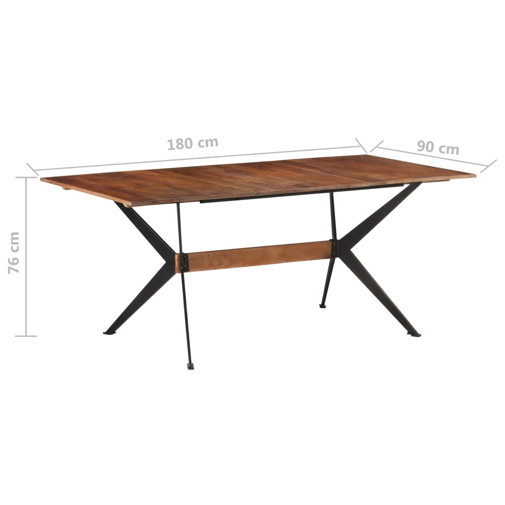 Tavolo da Pranzo 180x90x76 cm in Legno Massello di Mango | homemem39