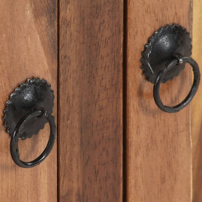 Credenza 172x35x80 cm in Legno di Acacia con Finitura Ambra