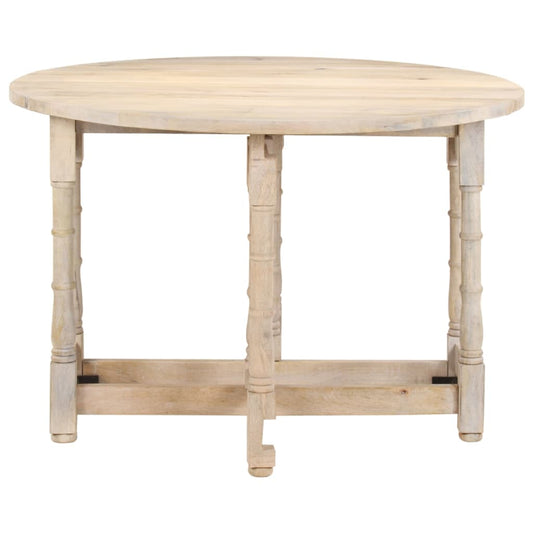 Tavolo da Pranzo Rotondo 110x76 cm in Legno Massello di Mango - homemem39