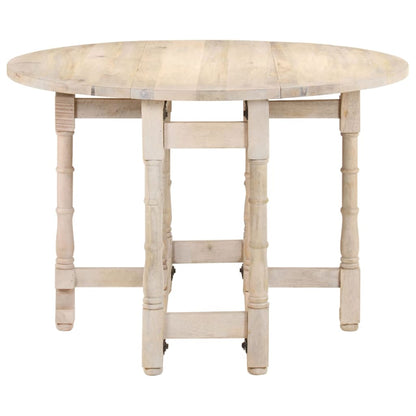 Tavolo da Pranzo Rotondo 110x76 cm in Legno Massello di Mango - homemem39