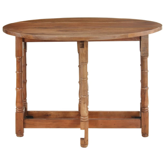 Tavolo da Pranzo Rotondo 110x76 cm in Legno Massello di Mango - homemem39