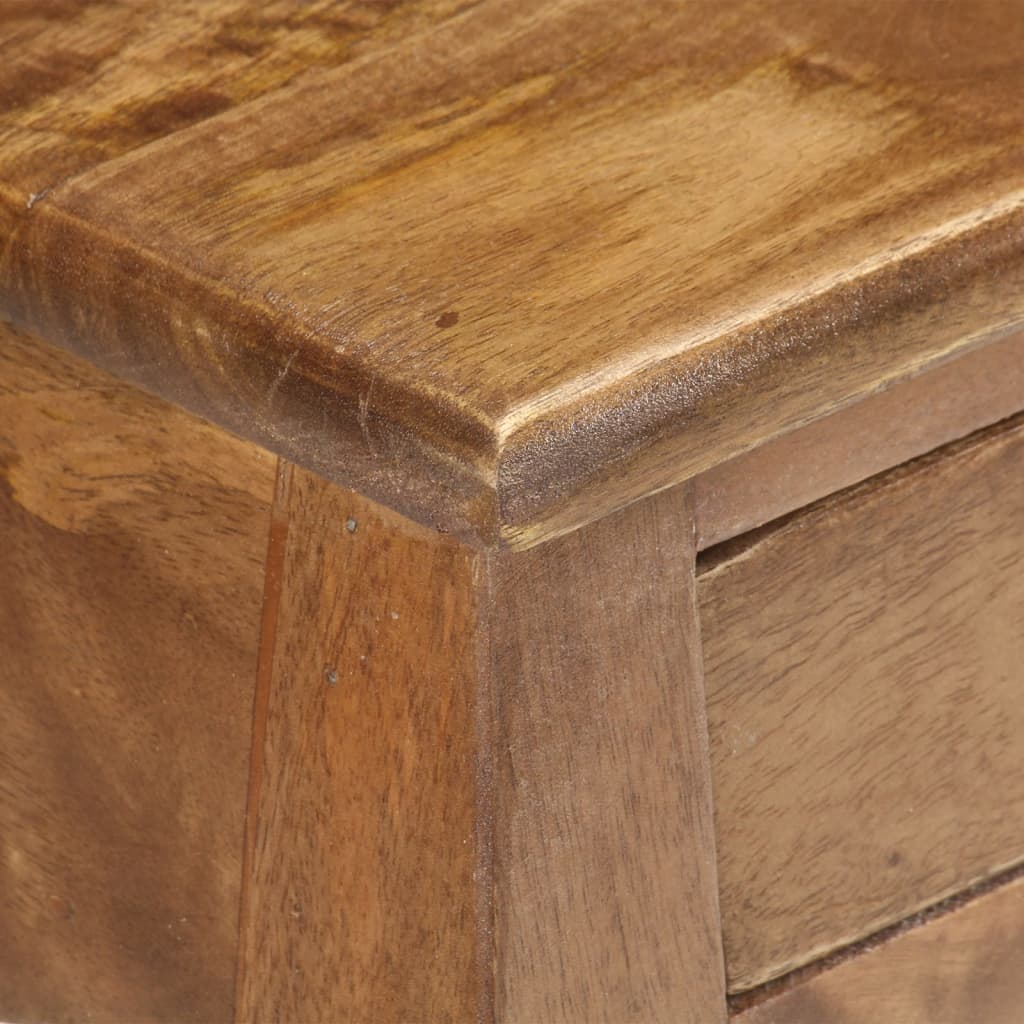 Comodino 28x28x46 cm in Legno Massello di Mango
