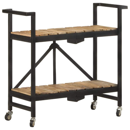 Carrello da Cucina 87x36x81 cm in Legno Massello di Mango