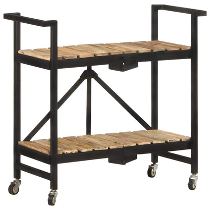 Carrello da Cucina 87x36x81 cm in Legno Massello di Mango