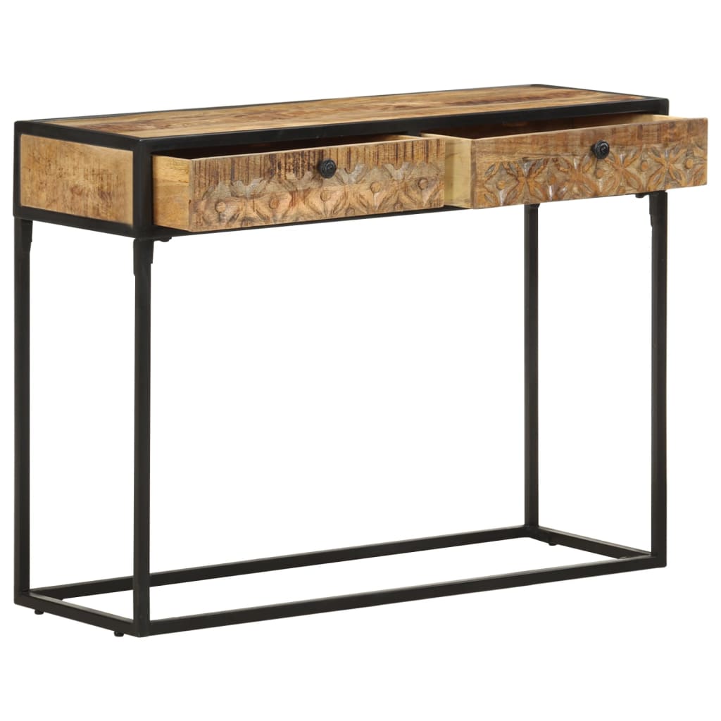 Tavolo Consolle 100x35x75 cm in Legno Massello di Mango - homemem39