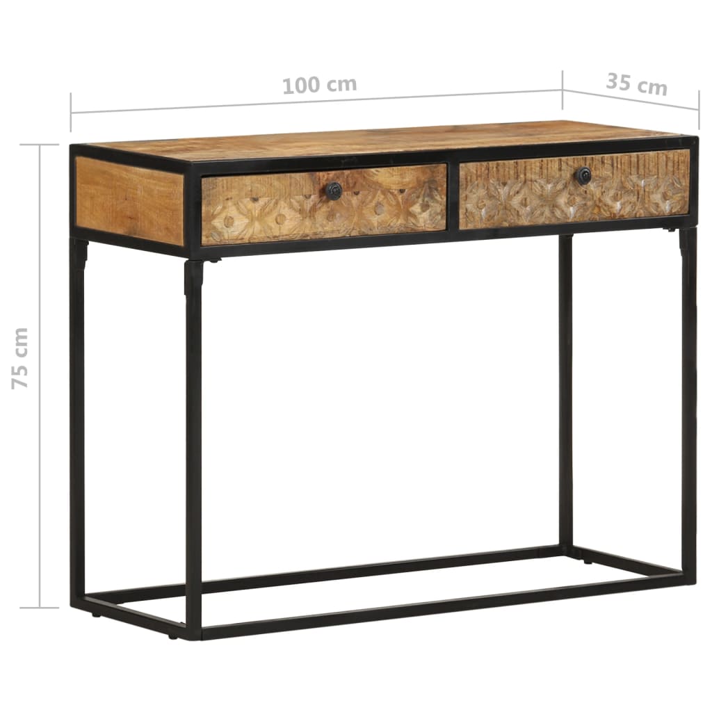 Tavolo Consolle 100x35x75 cm in Legno Massello di Mango