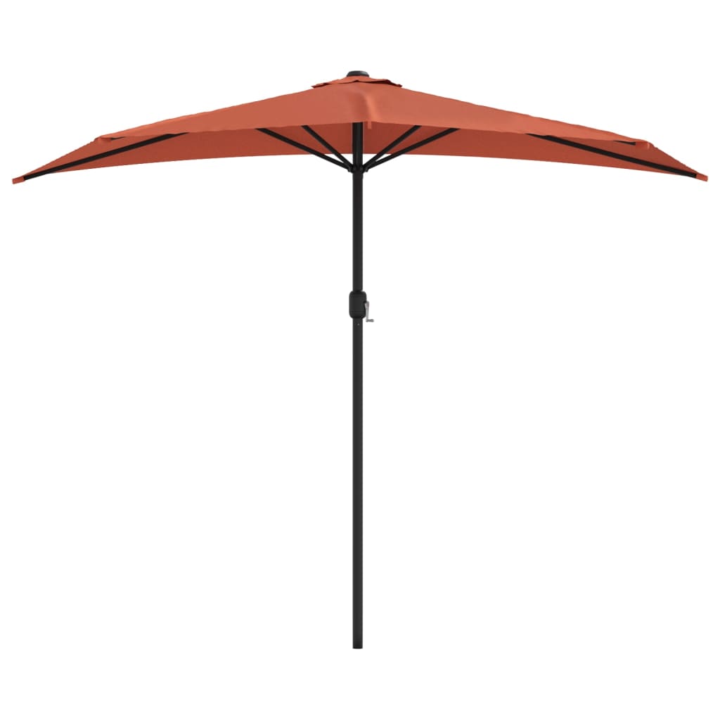 Ombrellone Balcone Palo Alluminio Terracotta 270x144x222cm Metà - homemem39