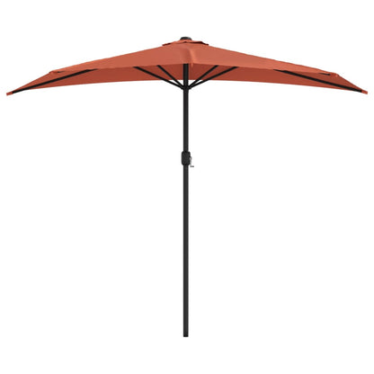 Ombrellone Balcone Palo Alluminio Terracotta 270x144x222cm Metà - homemem39