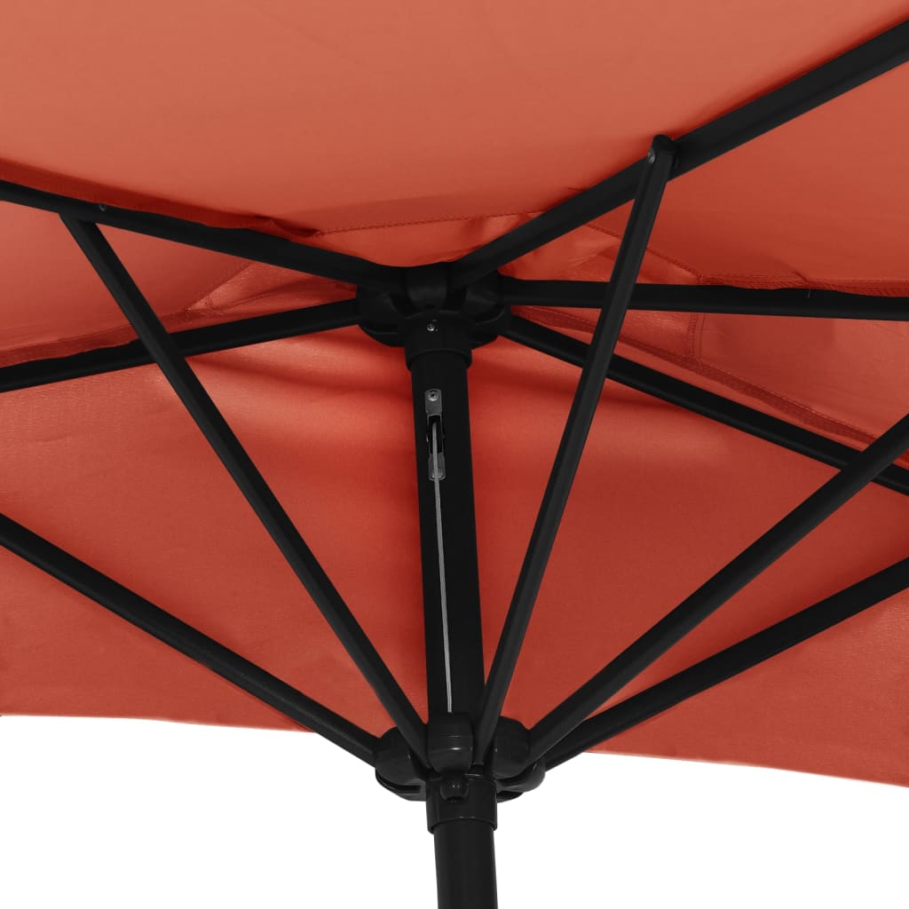 Ombrellone Balcone Palo Alluminio Terracotta 270x144x222cm Metà - homemem39