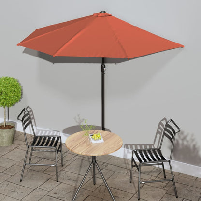 Ombrellone Balcone Palo Alluminio Terracotta 270x144x222cm Metà - homemem39