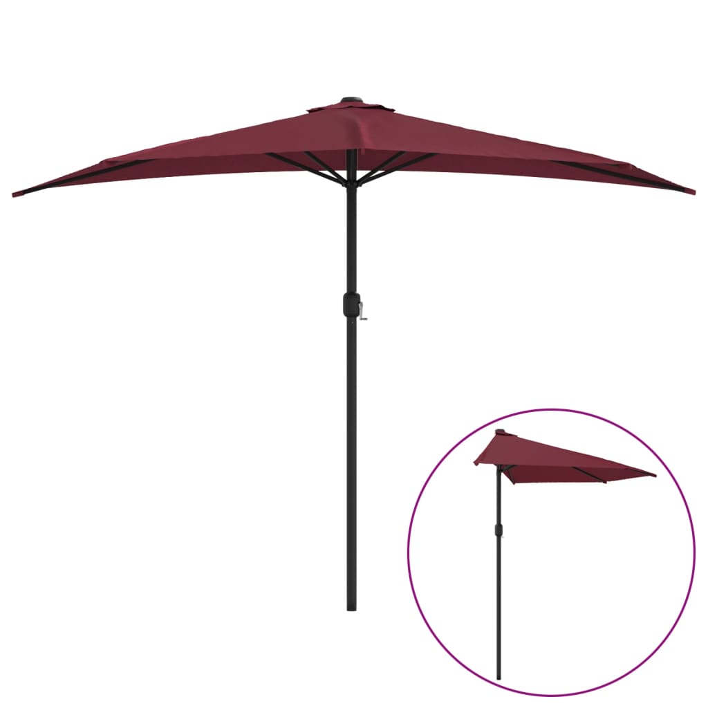 Ombrellone Balcone Palo in Alluminio Bordò 300x155x223cm a Metà | homemem39
