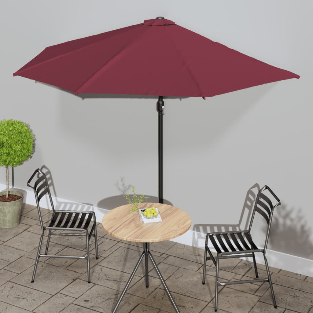 Ombrellone Balcone Palo in Alluminio Bordò 300x155x223cm a Metà | homemem39