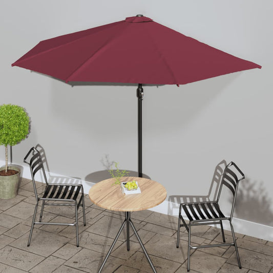 Ombrellone Balcone Palo in Alluminio Bordò 300x155x223cm a Metà | homemem39