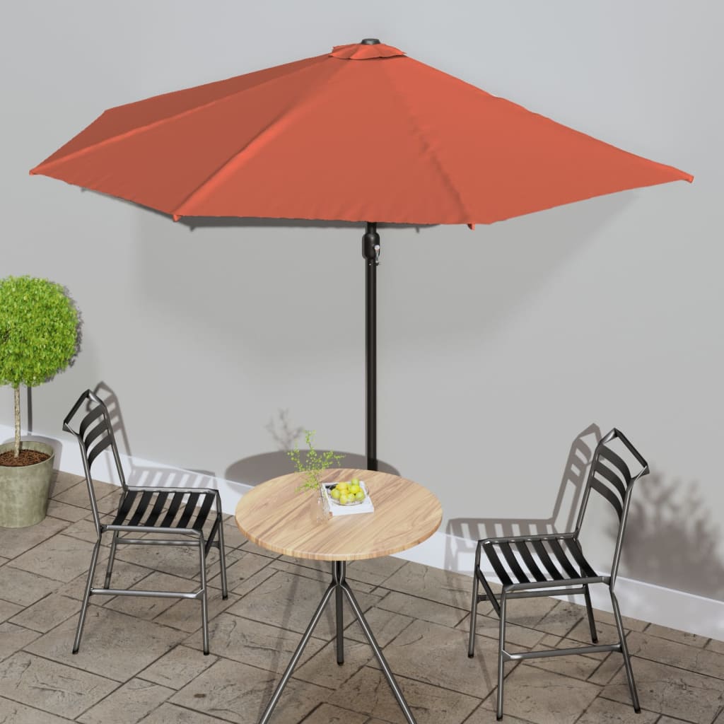 Ombrellone Palo in Alluminio Terracotta 300x155x223 cm a Metà | homemem39
