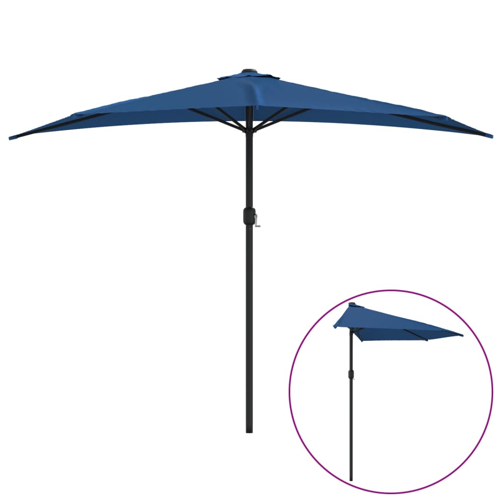 Ombrellone Balcone Palo in Alluminio Blu 300x155x223cm a Metà | homemem39