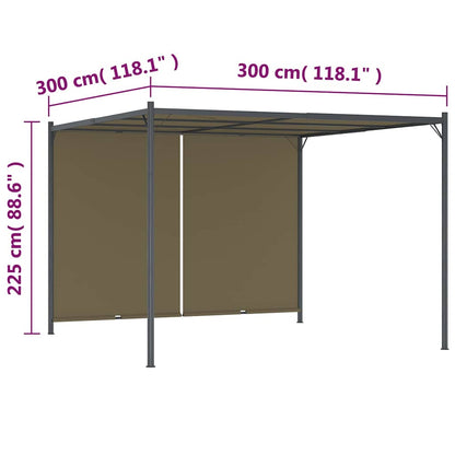 Gazebo da Giardino con Tetto Retrattile 3x3 m Talpa 180 g/m² | homemem39