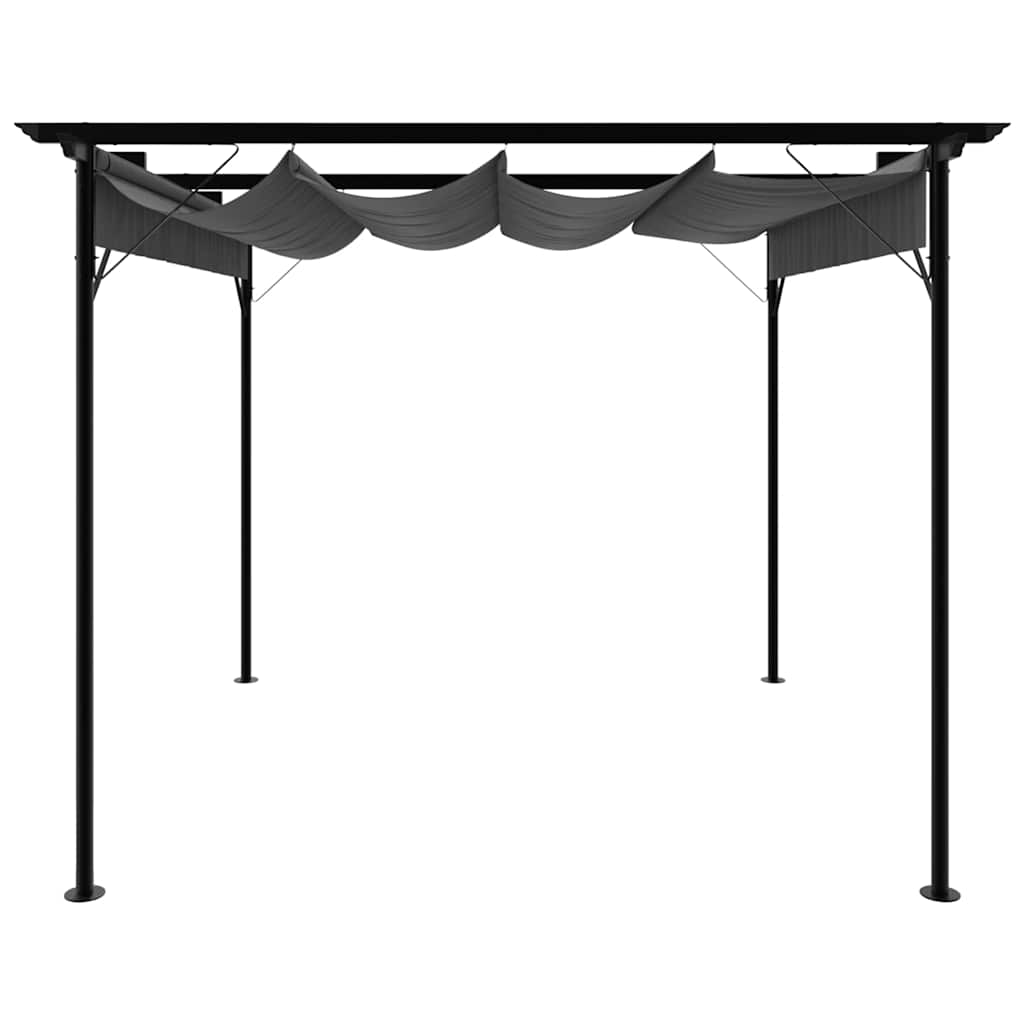 Pergola con Tetto Retrattile Antracite 3x3m in Acciaio 180 g/m² | homemem39