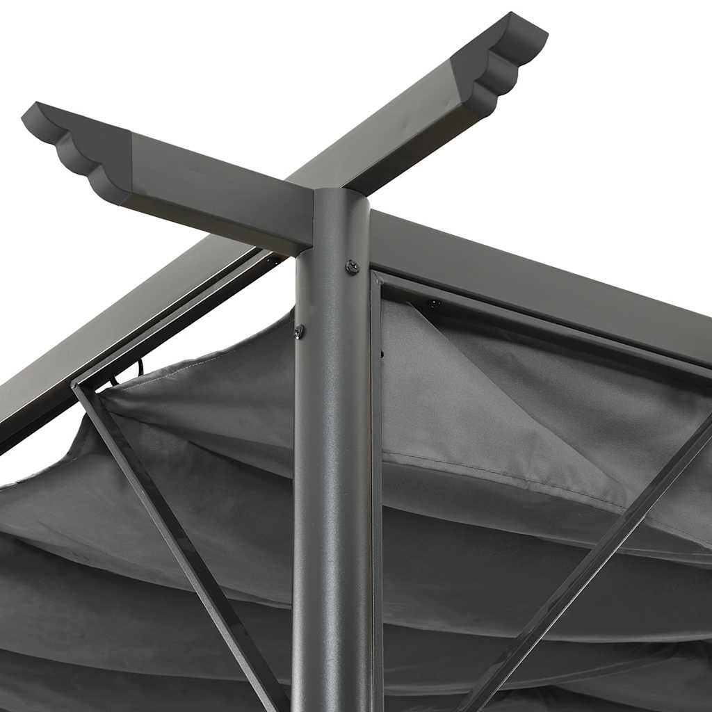 Pergola con Tetto Retrattile Antracite 3x3m in Acciaio 180 g/m² | homemem39