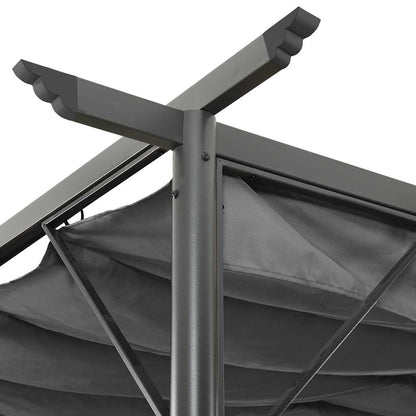 Pergola con Tetto Retrattile Antracite 3x3m in Acciaio 180 g/m² | homemem39