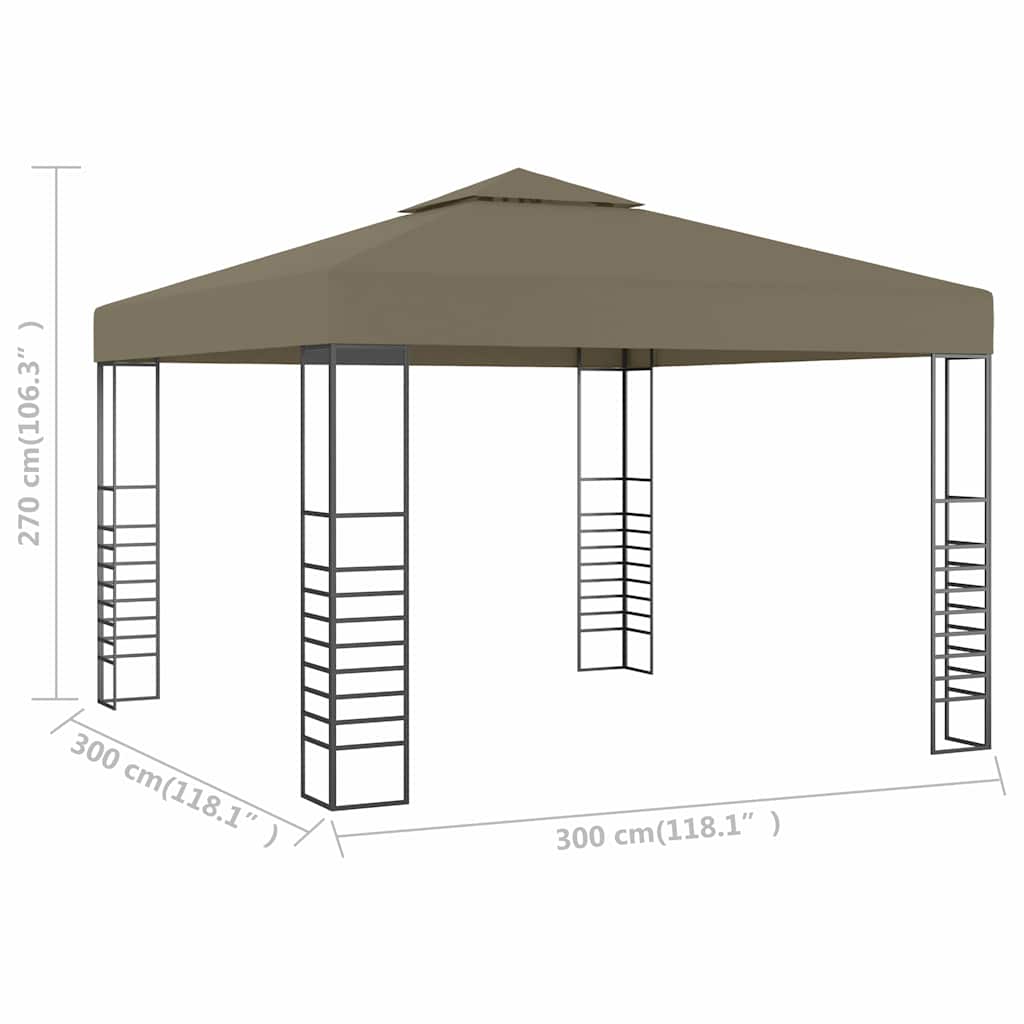 Gazebo da Giardino 3x3 m Grigio Talpa 180 g/m² | homemem39