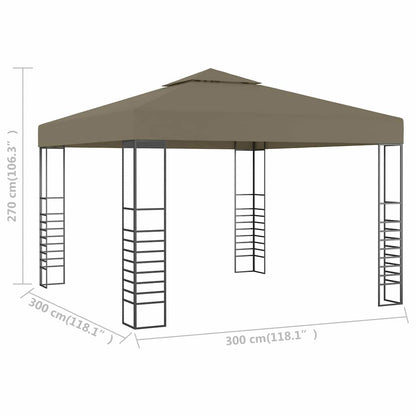 Gazebo da Giardino 3x3 m Grigio Talpa 180 g/m² | homemem39