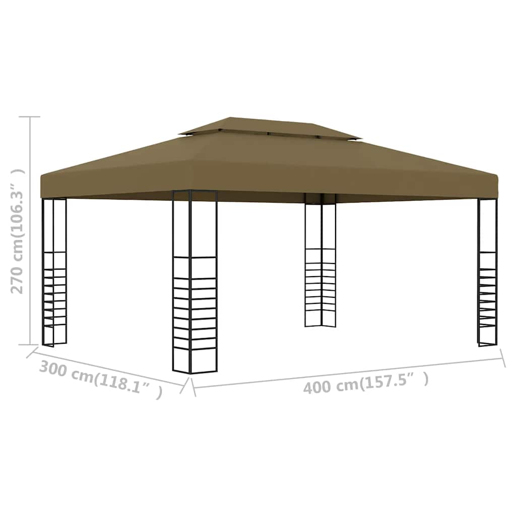 Gazebo 3x4 m Grigio Talpa 180 g/m² | homemem39