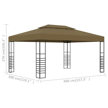 Gazebo 3x4 m Grigio Talpa 180 g/m² | homemem39