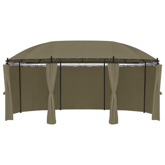 Gazebo con Tende 520x349x255 cm Grigio Talpa 180 g/m² - homemem39