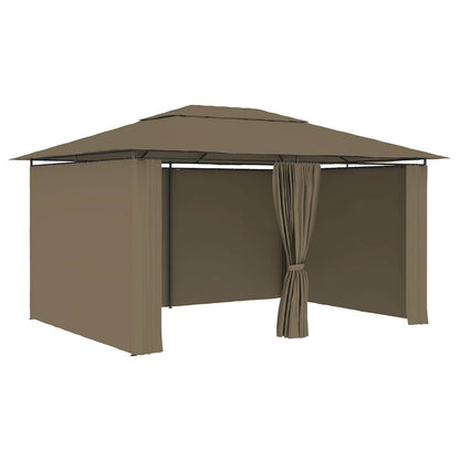 Gazebo da Giardino con Tende 4x3 m Grigio Talpa 180 g/m² | homemem39