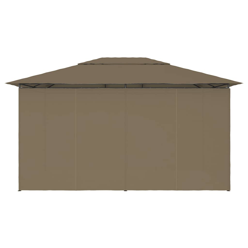 Gazebo da Giardino con Tende 4x3 m Grigio Talpa 180 g/m² | homemem39