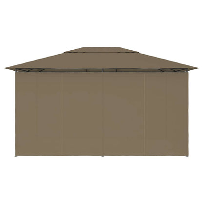 Gazebo da Giardino con Tende 4x3 m Grigio Talpa 180 g/m² | homemem39