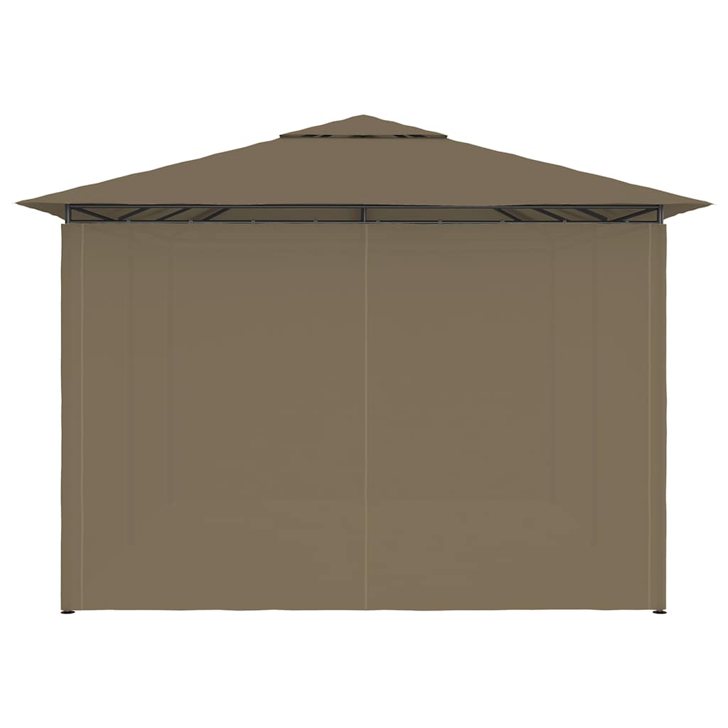 Gazebo da Giardino con Tende 4x3 m Grigio Talpa 180 g/m² | homemem39